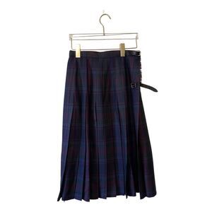 Hector Russell Small 26-28” waist tartan plaid pure wool kilt Scottish red blue